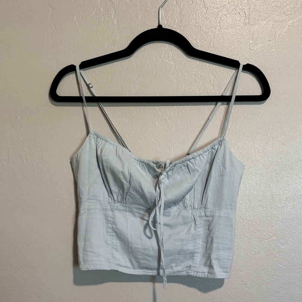 Abercrombie & Fitch Pale Blue Tie-Front Spaghetti Strap Camisole